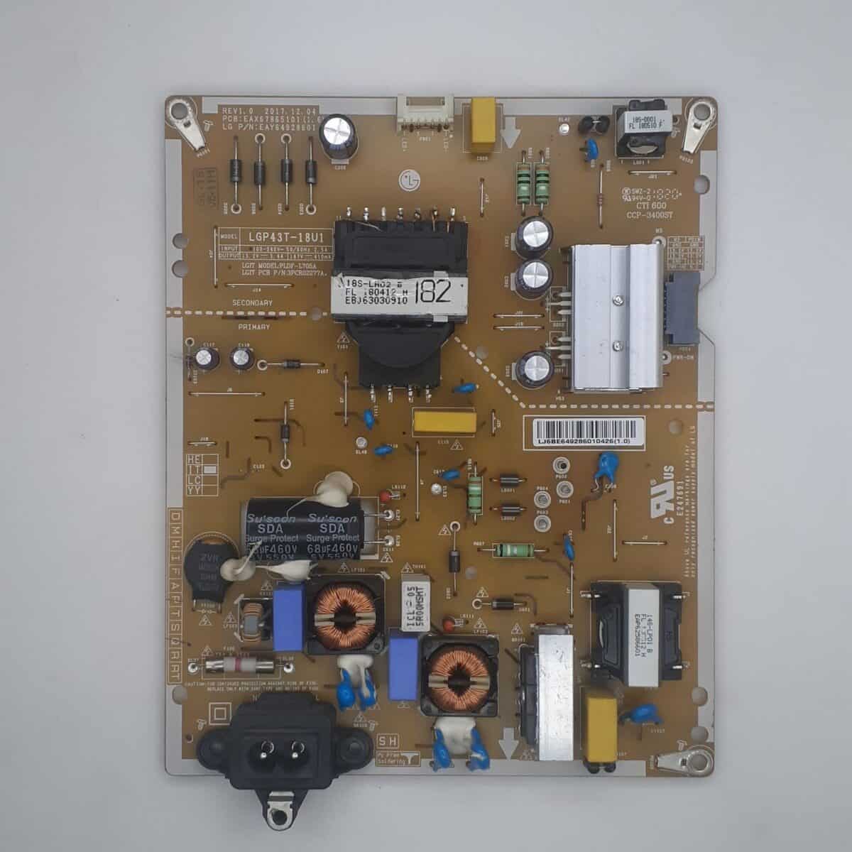 43T18U1 LG POWER SUPPLY BOARD FOR LED TV