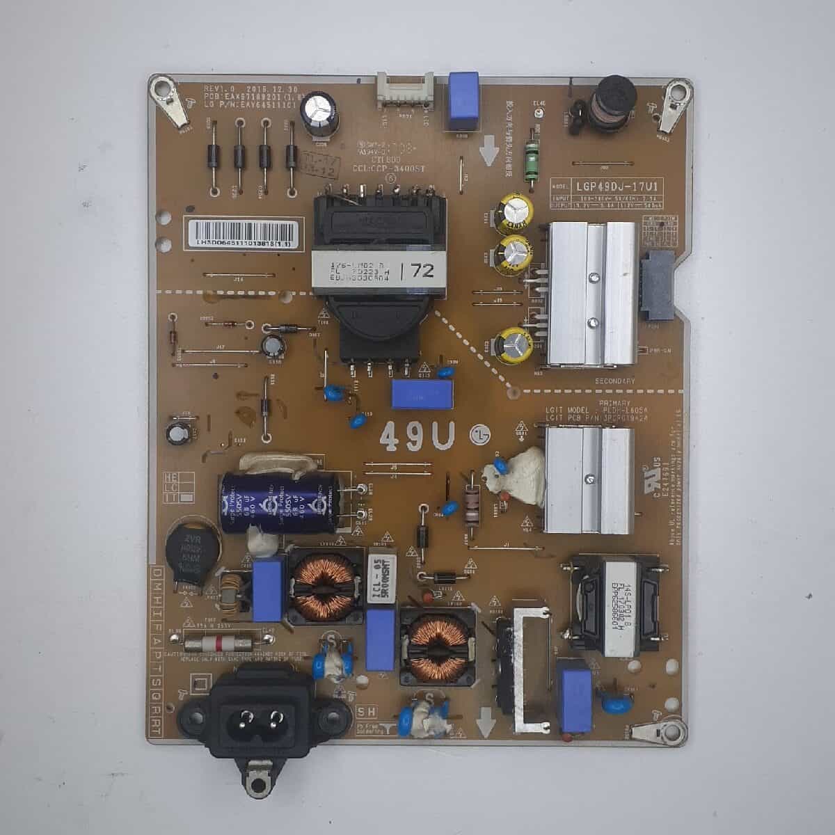 49UJ634V LG POWER SUPPLY BOARD FOR LED TV